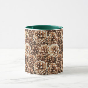 Braune Kiefernzapfen Tasse