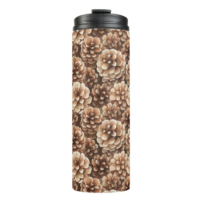 Braune Kiefernzapfen   Thermosbecher (Vorderseite)