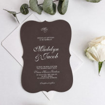 Braune klassische Hochzeitseinladungen