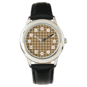 Braune Kombination Diamantmuster von STaylor Armbanduhr