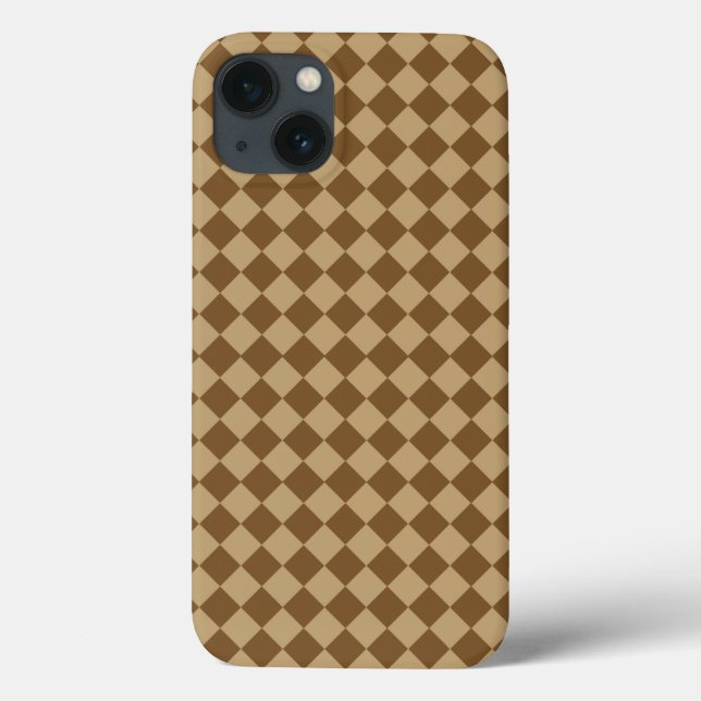 Braune Kombination Diamantmuster von STaylor Case-Mate iPhone Hülle (Rückseite)