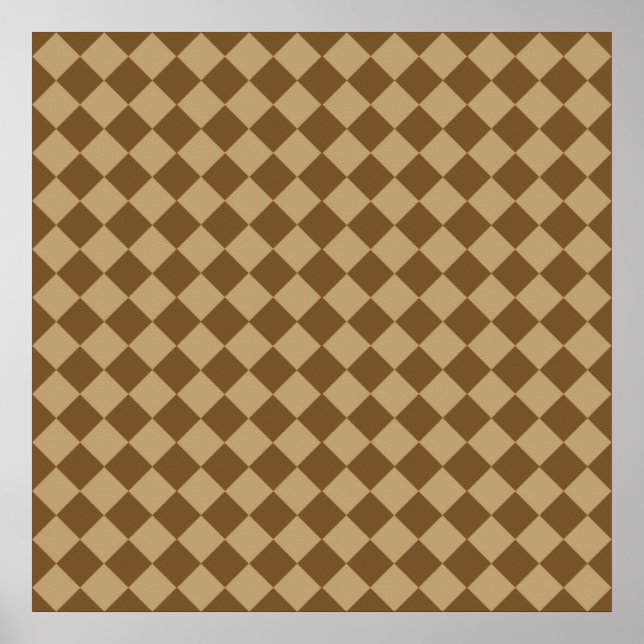 Braune Kombination Diamantmuster von STaylor Poster (Vorne)