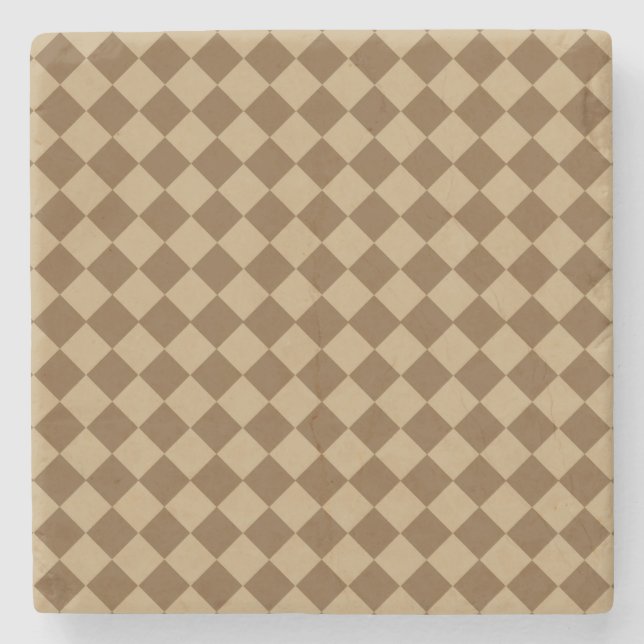 Braune Kombination Diamantmuster von STaylor Steinuntersetzer (Vorderseite)