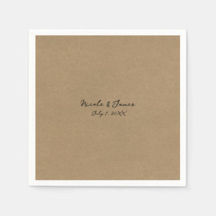 Braune Kraft Minimale Moderne Hochzeit Serviette