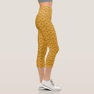 Braune Kreise Capri Leggings