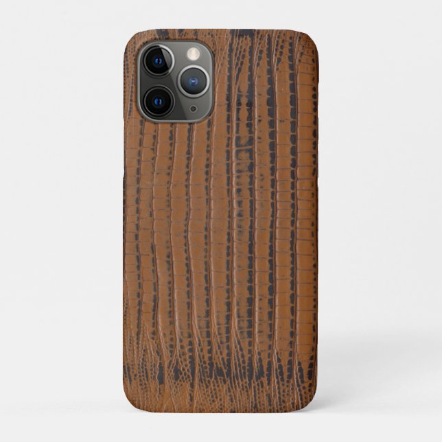 Braune Krokodilleder Print Case-Mate iPhone Hülle (Rückseite)