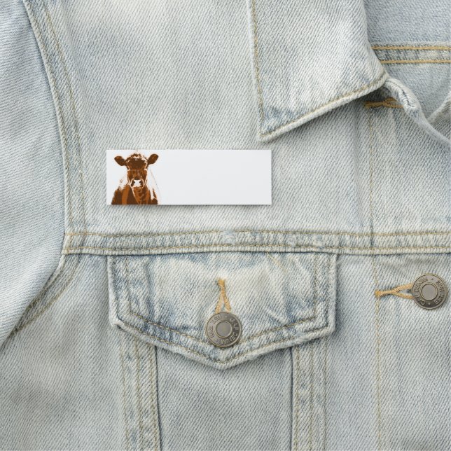 Braune Kuh Farm Tierart Namensschild (Beispiel)