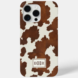 Braune Kuhleder-Monogramm Case-Mate iPhone Hülle