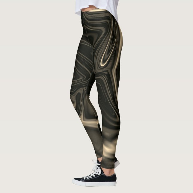 Braune Kurven oder Abrundung, braune Dunkelheit. Leggings (Links)