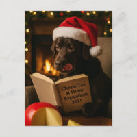 Braune Labrador-Weihnachtskarte 'Käse-Steuer'