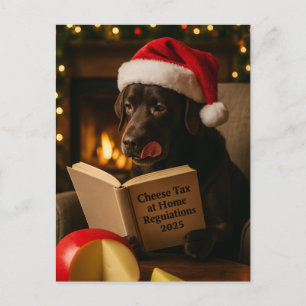 Braune Labrador-Weihnachtskarte 'Käse-Steuer' Postkarte