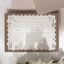 Braune 'Laced in Love' Brautparty-Rezeptkarte