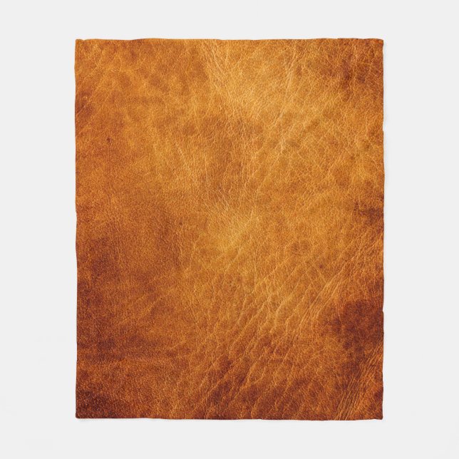 Braune Lederstruktur Fleecedecke (Vorderseite)