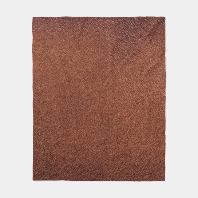 Braune Lederstruktur Fleecedecke (Vorderseite)