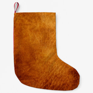 Braune Lederstruktur Kleiner Weihnachtsstrumpf