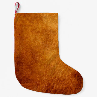 Braune Lederstruktur Kleiner Weihnachtsstrumpf