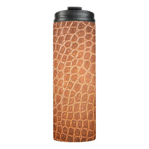 Braune Ledertextur für den Hintergrund Thermosbecher