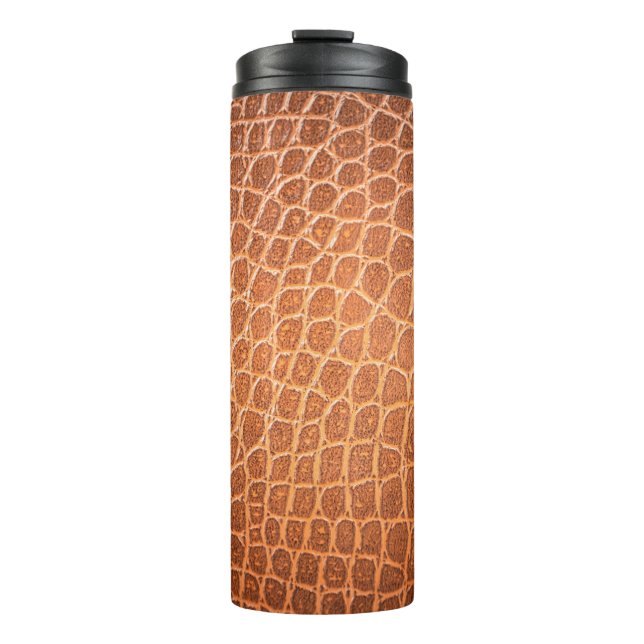 Braune Ledertextur für den Hintergrund Thermosbecher (Vorderseite)