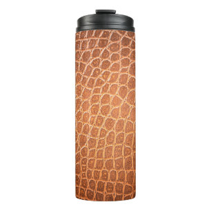 Braune Ledertextur Hinterhaut, abstrakt Thermosbecher