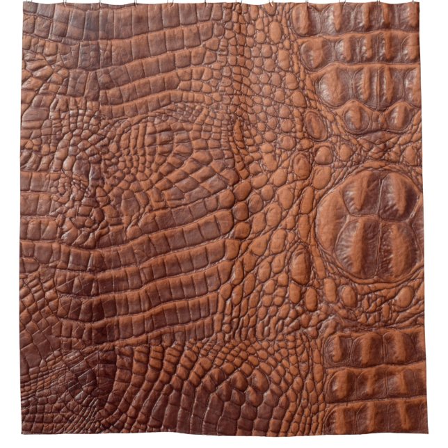 Braune Ledertextur im Hintergrund, gefallen,abstra Duschvorhang (Vorderseite)