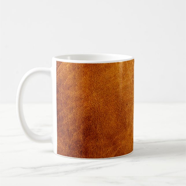 Braune Ledertextur Kaffeetasse (Links)