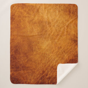 Braune Ledertextur Sherpadecke