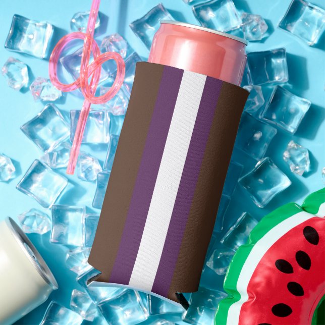 Braune, lila und weiße Streifen Selters Dosenkühler (In Situ Sommer)