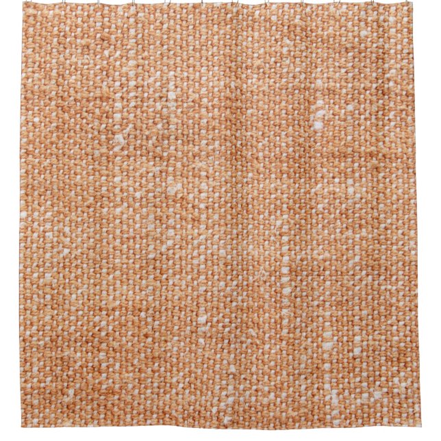 Braune Linen Leinwand Textur Hintergrund Duschvorhang (Vorderseite)