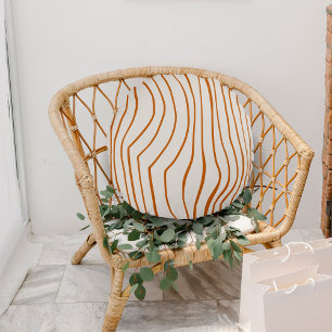 Braune Linie Moderne Zebra-Streifen Rundkissen Rundes Kissen