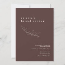 Braune Minimalistische Botanische Hochzeitsdusche