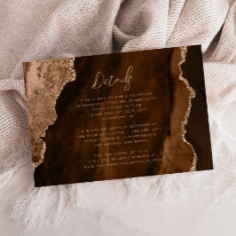 Braune Mocha-Gold-Achat-Hochzeitsdetails in Schrei Begleitkarte