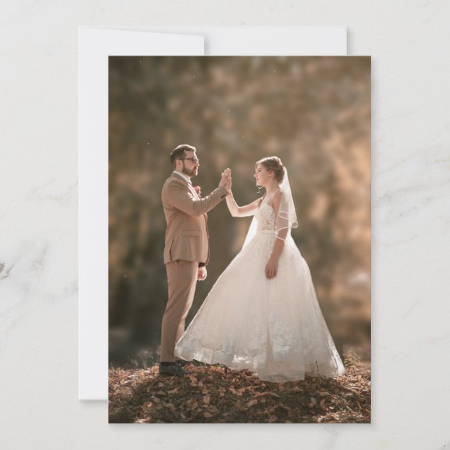 braune moderne Hochzeitseinladung, Einladung (Vorderseite)