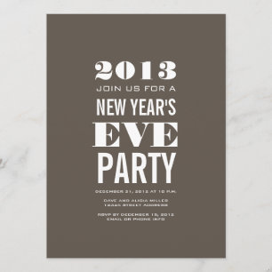 Braune moderne Silvesterparty-Einladung 2013 Einladung