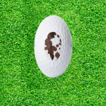 Braune Moovour Kuh Print Golf Balls