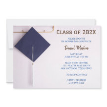 Braune/Navy Blue Graduation Cap