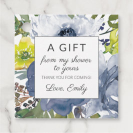 Braune Navy Blüte Meine Dusche zu Yours Bridal Geschenkanhänger