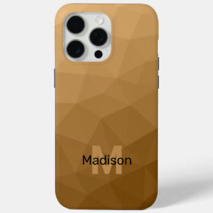 Braune Ombre-Geometrie-Maschenmuster-Monogramm Case-Mate iPhone Hülle
