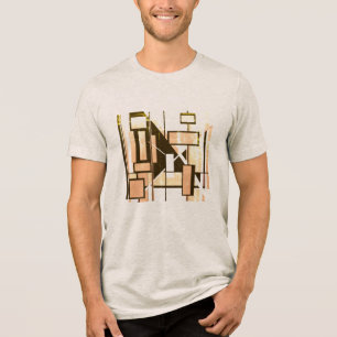 Braune Orange geometrische Boxen MCM sehen klein a Tri-Blend Shirt