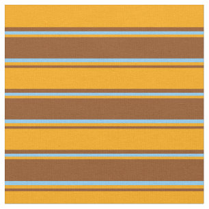 Braune, orange und helle blaue Linien Stoff