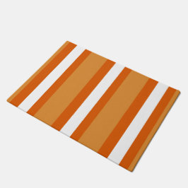Braune, orangefarbene und weiße Streifen Fußmatte