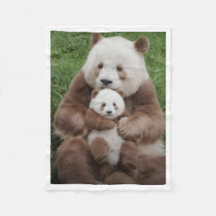 Braune Pandas Mutter und Baby Decke