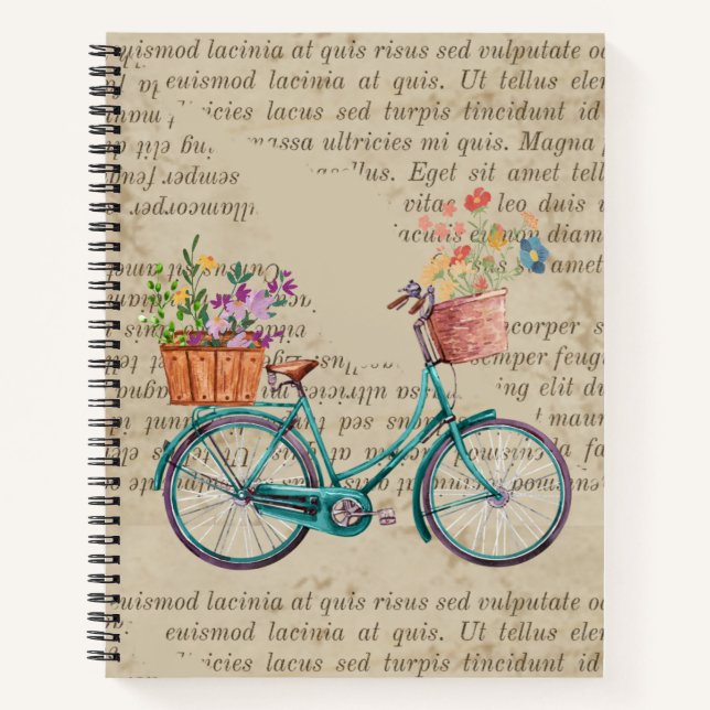 Braune Papiervorlage Niedlicher Retroradskripttext Notizbuch (Vorderseite)