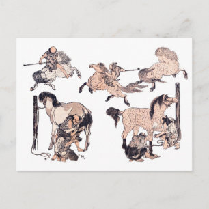 Braune Pferde Postkarte