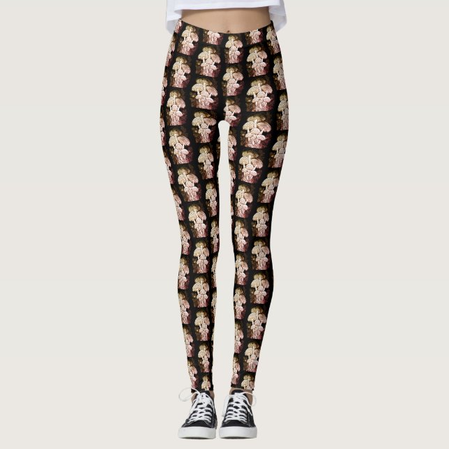 Braune Pilze Überall Customized Modern Leggings (Vorderseite)