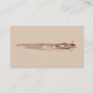 Braune Pinselstriche sind handgezeichnete Kunst Visitenkarte