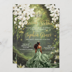 Braune Prinzessin und Froschschwein Grünes Kleid S Einladung