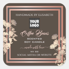 Braune Produktmarken für benutzerdefinierte Logo-R Quadratischer Aufkleber