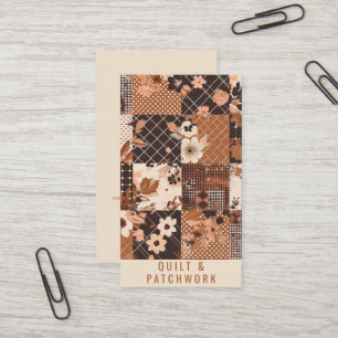 Braune Quilt-Patchwork-Handmade-Kleidung Visitenkarte