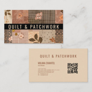 Braune Quilt-Patchwork-Handmade-Kleidung  Visitenkarte