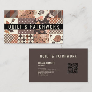 Braune Quilt-Patchwork-Handmade-Kleidung  Visitenkarte
